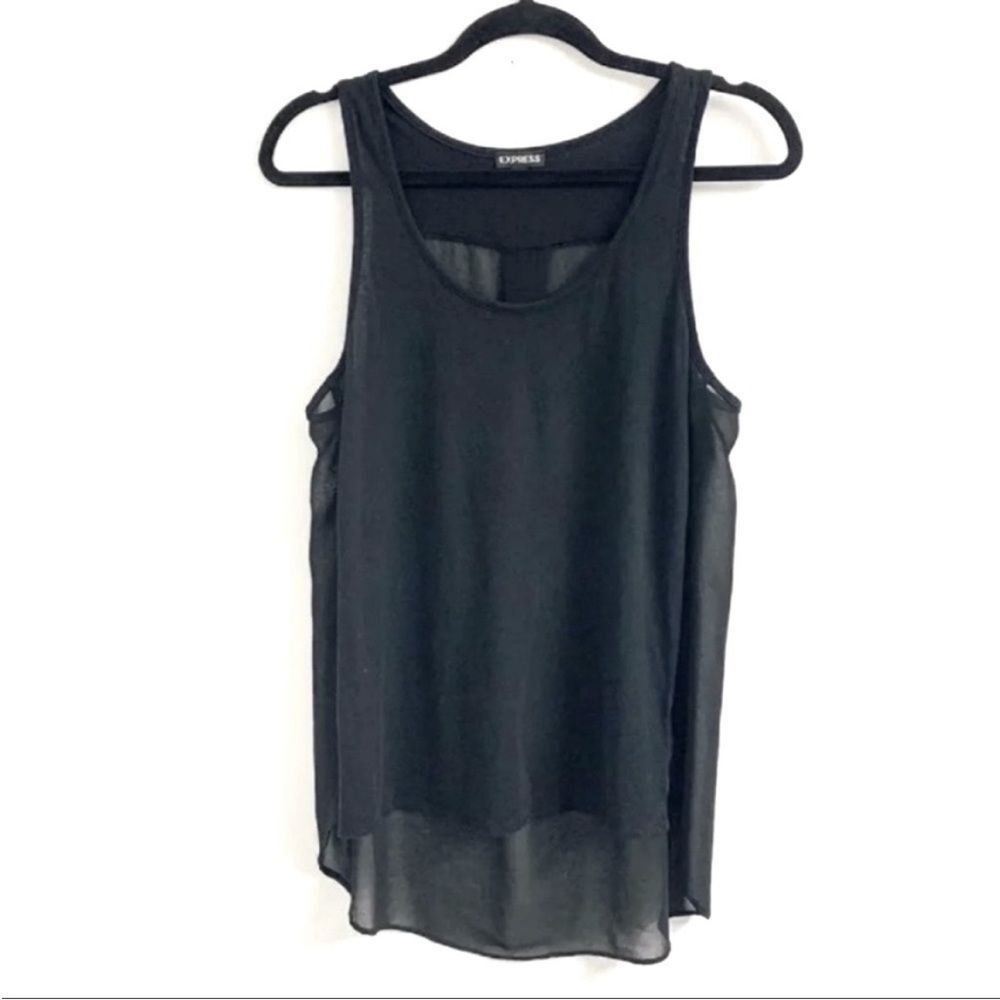 Express Sheer Chiffon Back Tank Top
